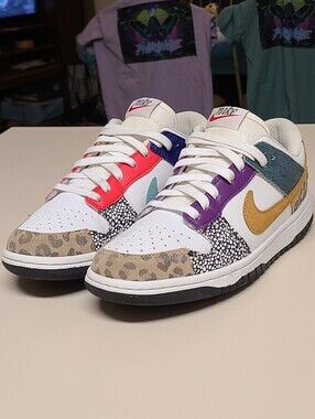Nike Dunk Low SE Safari Mix casual low top skateboard sneakers size 8
